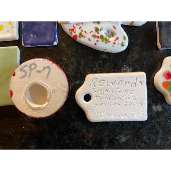 LOT OF 30 + VINTAGE GLAZED TILE SAMPLES MIXED TRAVERTINE MULTICOLOR PATTERN - Picture 8 of 10